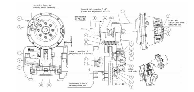 Bản vẽ Phanh đĩa thủy lực DU 060 FHM của hãng Ringspann